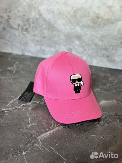 Кепка karl lagerfeld с чел розовая/ черная новая