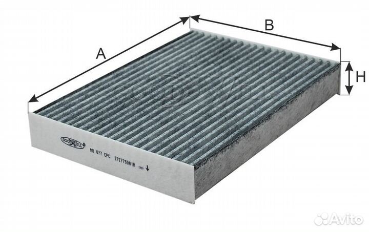 Фильтр салона LADA largus/nissan X-trail 13- уголь