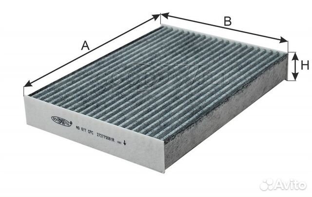 Фильтр салона LADA largus/nissan X-trail 13- уголь