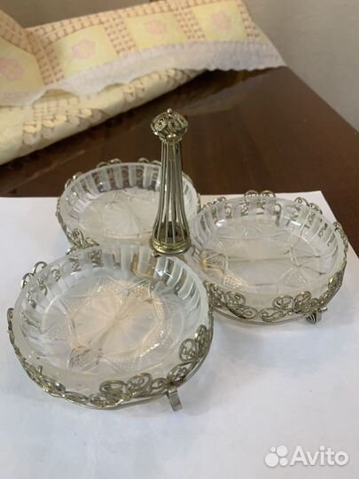 Менажница хрустальная СССР