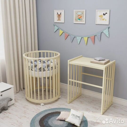 Детская кроватка-трансформер 8в1 75*75см,125*75см