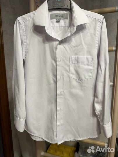 Рубашка белая для мальчика размер 122-128