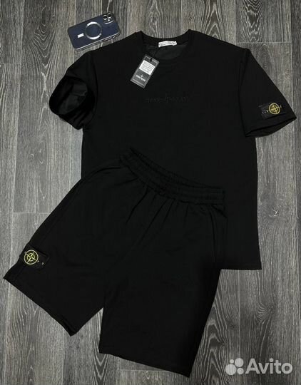 Костюм летний шорты и футболка Stone Island рS-2XL