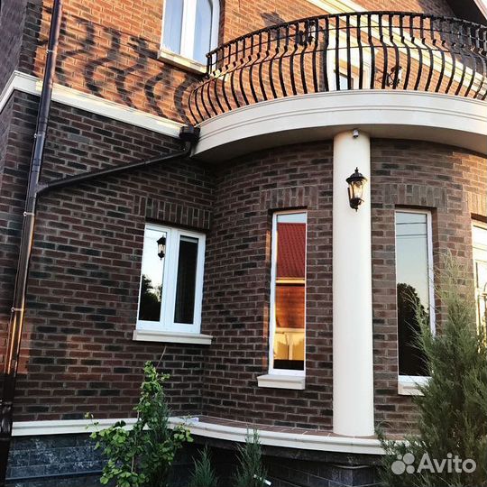 Фасадная панель.Гибкий Клинкер на сетке