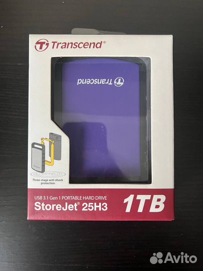 Переносной жёсткий диск 1 тб HDD Transcend