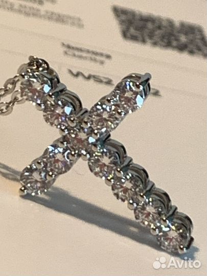 Золотой крест с Бриллиантами 1.46 ct