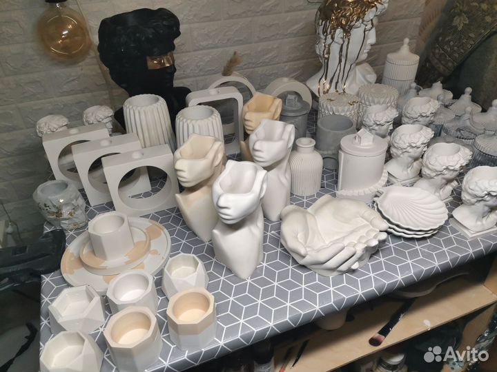 Кашпо из гипса