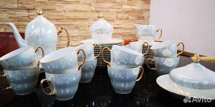 Сервиз фарфор, перламутр. Польша. Винтаж. СССР