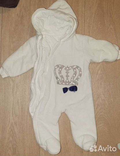 Комбинезон велюр внутри хлопок на Выписку 62-66р