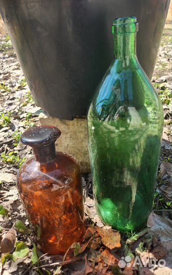 Бутылки винтажные декоративные аптекарские