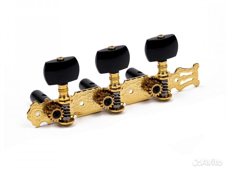 Комплект колковой механики на планке, позолоченный