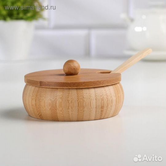 Сахарница «Полосы», 180 мл, 10,56 см, с ложкой