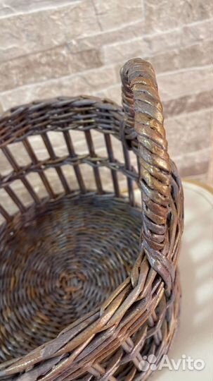 Корзина плетеная интерьерная из бумажной лозы