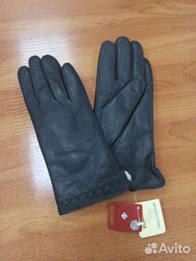Перчатки женские кожаные
