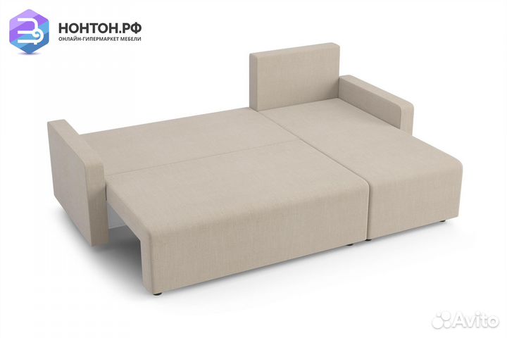 Диван угловой еврокнижка Мидгард бежевый