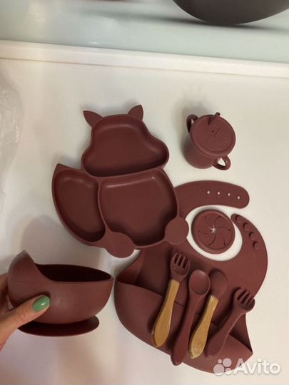 Силиконовая детская посуда