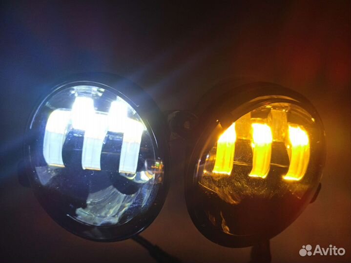 LED птф LADA kalina granta largus два режима