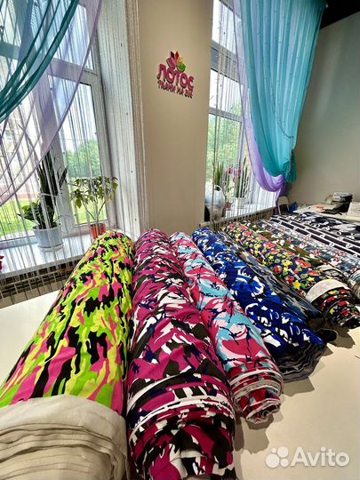 Ткань кулирка с принтами и однотон на вес