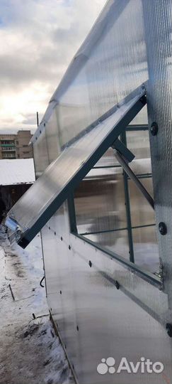 Теплица усиленная прямостеная