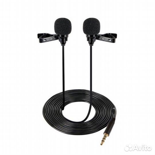 Микрофон петличный (петличка) двойной mini Jack