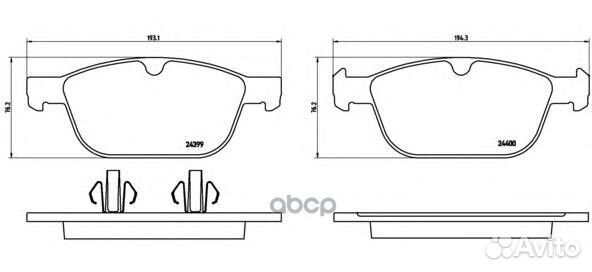 Колодки пер. volvo XC60 2.0 T 2010 P86023 Brembo