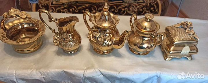 Сервиз Чайный и Кофейный золотой (винтаж СССР) 26п