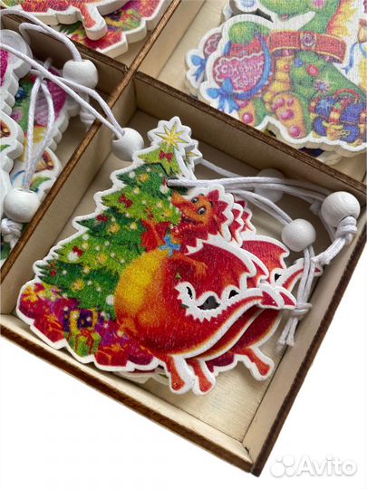 Елочные игрушки набор 12 шт. Символ года Дракон