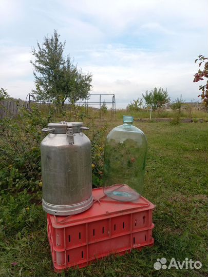 Бутыль стеклянная 20 литров, фляга алюминиевая