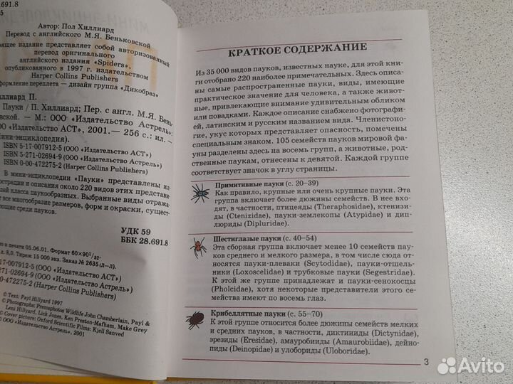 Книга энциклопедия Пауки