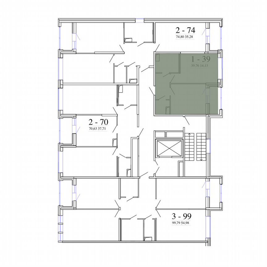 1-к. квартира, 39,6 м², 7/8 эт.