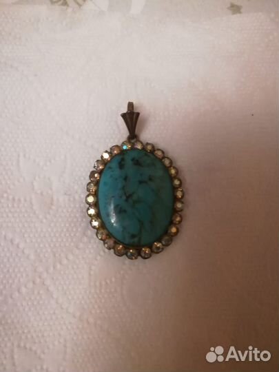 Подвеска СССР с натуральной бирюзой