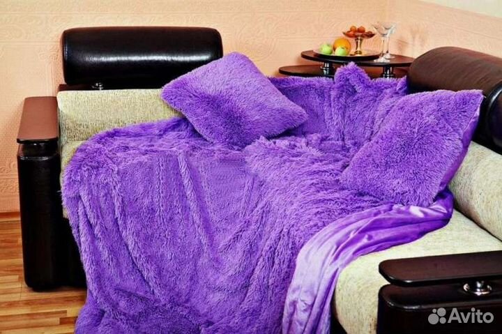 Плед пушистый травка