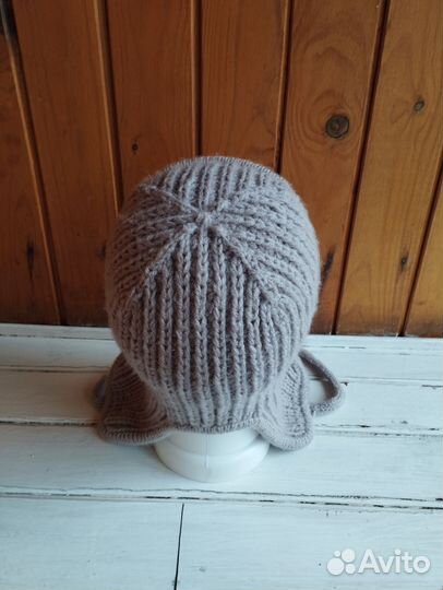 Шапка ушанка женская вязаная