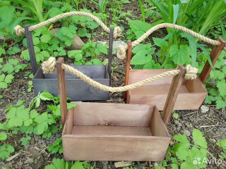 Деревянные ящики для флористики и подарка