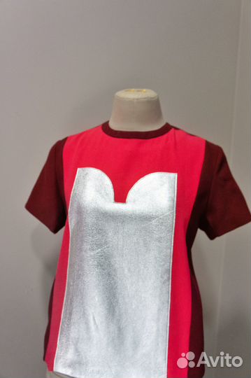 Футболка дизайнерская с кожей