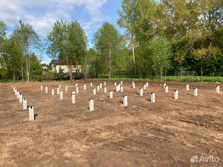 Фундамент на жб, железобетонных сваях, забивных