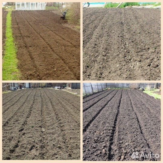 Вспашка земли мотоблоком