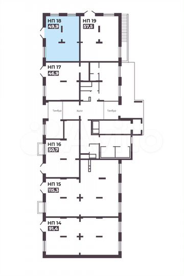 Помещение №18, 49.9 м² в доме №2 ЖК «4 Ленина»