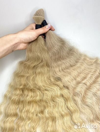 Натуральные волосы, 40см, кудри, Долями