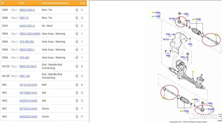 Рулевые тяги и наконечники Ford Explorer V