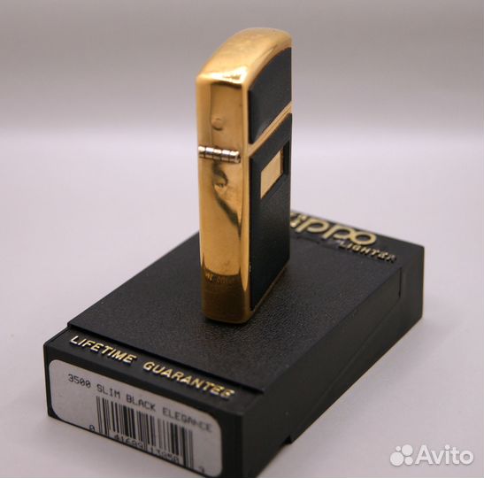 Zippo 3500 black elegance slim GP (позолоченная)