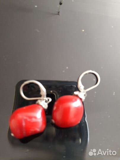 Серьги с гранатом
