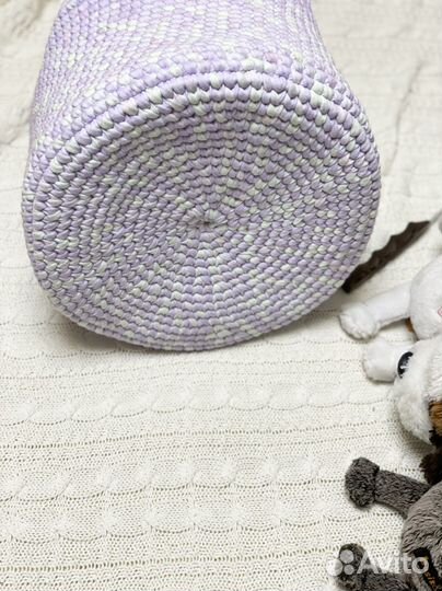 Детская корзина из трикотажной пряжи