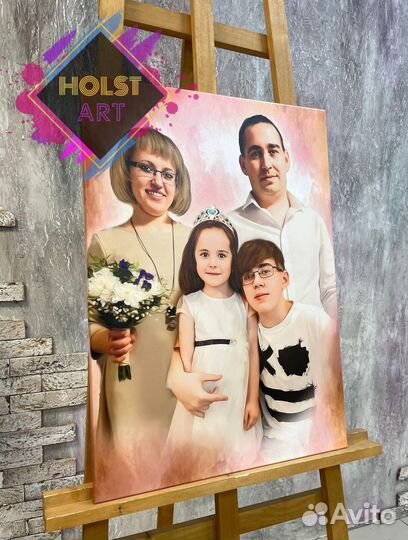 Портрет по фото на холсте