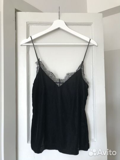 Бархатный топ hm xs 34