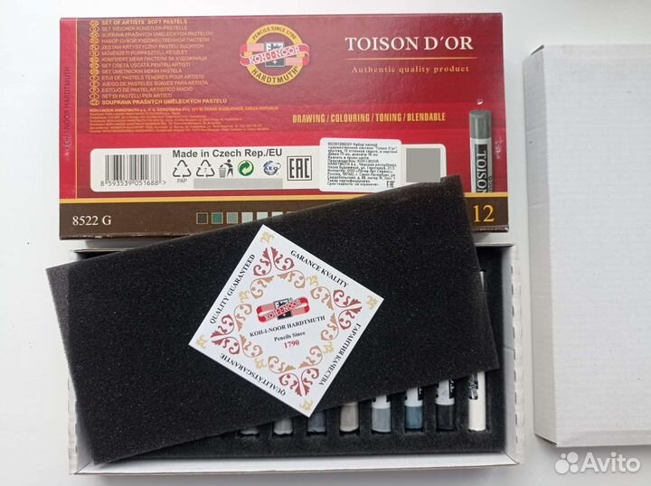 Пастель мягкая сухая Toison Dor 12 оттенков серого