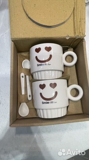 Сервиз кофейный из 2х кружек с ложками