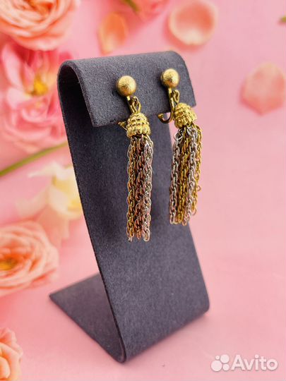 Винтажные серьги 70 гг США К10 Д