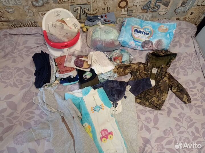 2 больших пакета вещей для мальчика с рожд до 74р