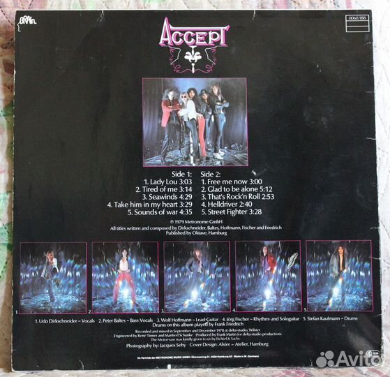 Accept 1979 оригинал виниловая пластинка